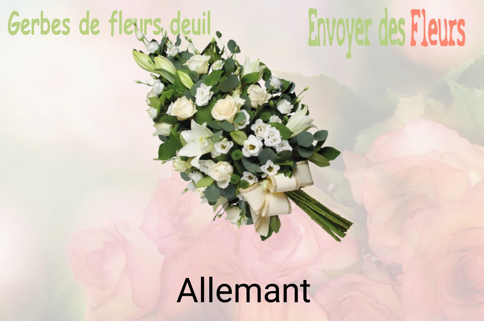 Gerbe de fleurs de deuil livrée à Allemant